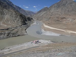 Confluence of Zanskar and Indus Rivers