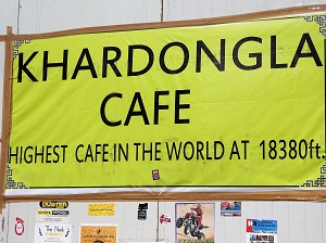 Cafe sign at Khardung La Pass