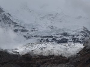 Zoomed to capture the mightiness of the glaciers and peaks 