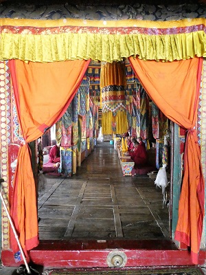 Diskit monastery gompa (meditation hall) Nubra Valley, Ladakh, India