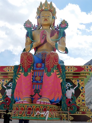 Maitreya statue at Disket Nubra Valley, Ladakh, India