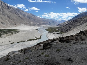 Shyok river valley to the North East