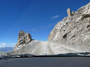 Prayer flags on Khardung La Pass road