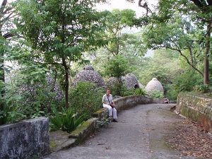 Pathway and meditation huts, Beatles Ashram, Rishikesh, India 2003