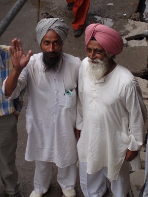 Two Sikh pilgrims in Gangaria returning from Hemkund Valley Of Flowers, India, 2006