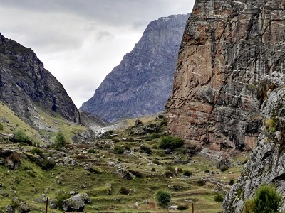 Beyond Mana Village towards Vashdhara Falls and beyond. Himalayan India