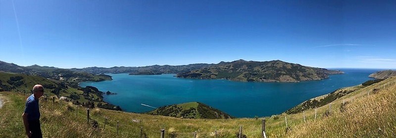 Akaroa Harbour and Banks Peninsula from the Hills, Canterbury NZ