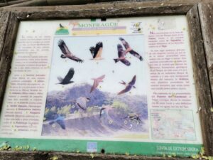 A roadside stand noting the birds of prey in the Parque Nacional de Monfragüe