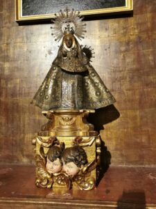 A significant statue of the Virgin in the church at the Palace Monastery of San Jerónimo, Yuste