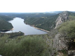 A view of one of the waterways on the River Tagus from the Castillo de Monfragüe