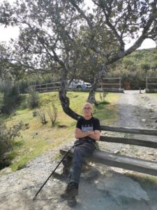 Manfred at a roadside stop by the Tagus River in the Parque Nacional de Monfragüe