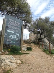 The signboard at the Castillo de Monfragüe