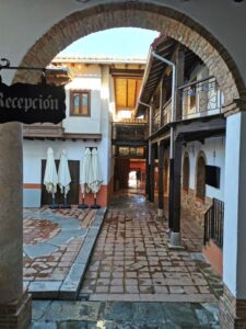 The view from the reception at Hotel Rural Abadia de Yuste
