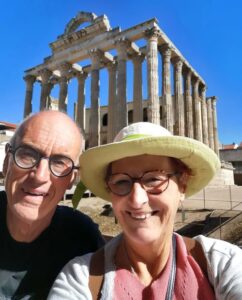 Manfred and Teresa in front of the Temple of Diana, Mérida