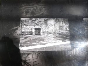 Photo from the early days of archiological excavation in the museum in the temple complex Mérida