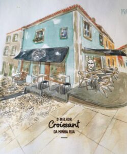 The Croissant shop menu cover near our apartment in Mérida