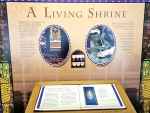 An information board about the modern shrine