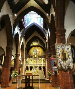 The architecture inside the Shrine of Mary