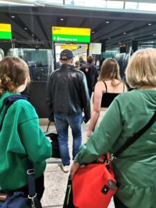 Boarding the flight