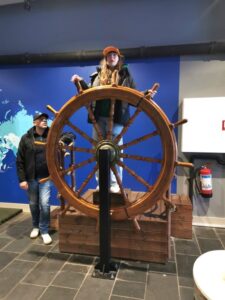 Marcus watching Matilda during an interactive expereince at Bergen Aquarium