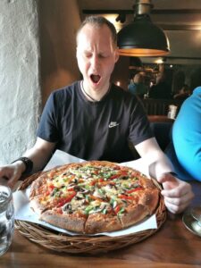 Tor about to launch into a huge pizza!