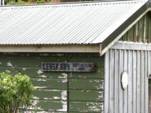 A boat shed at Leask Bay where we had lunch at the picnic table
