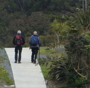 Andy and Manfred walking back to Argyle Apartment