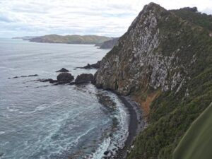 Looking South from the track to Nugget Point Lighthouse at Nugget Point