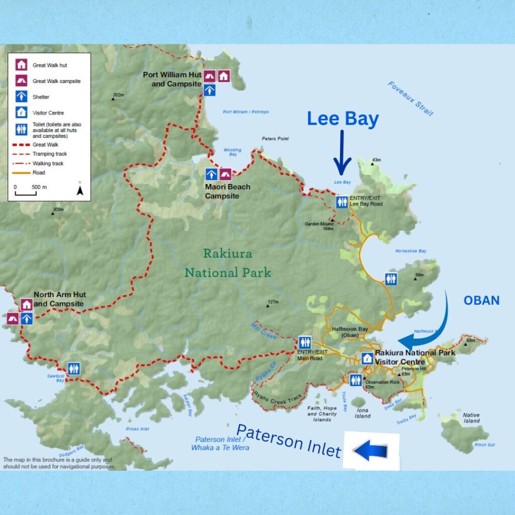 Rakiura Track map on Stewart Island