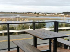 The Aparima River Estuary as seen from the hotel restaurant towards La Riviera