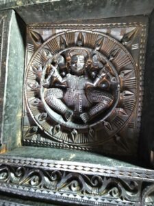 Another of the carvings on the ceiling of the small Shiva Temple Hatkoti