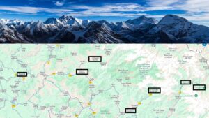 Areas of the Himalayas visited in October 2024