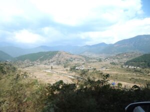 From the Pahadi restaurant above the harvested fields at Suranukiseri near Purola