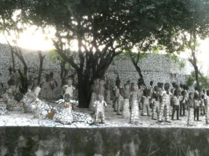 Mosaic sculptures at the Rock Garden Chandigarh
