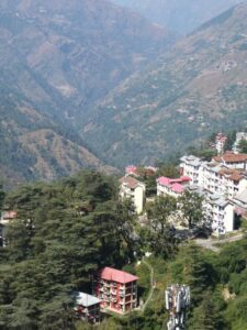 The beautiful steep sided hills of the area around Shimla