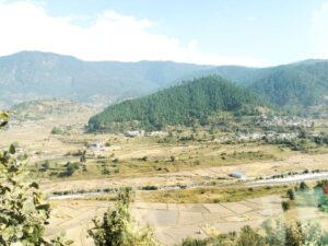 The harvested fields in the valley near Purola