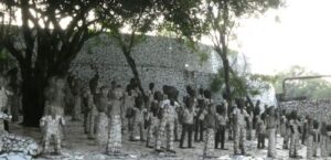 Walls of mosaic sculptures at the Rock Garden Chandigarh