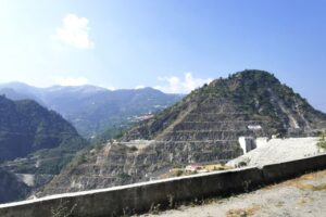 Tehri Dam and on the hill New Tehri Town
