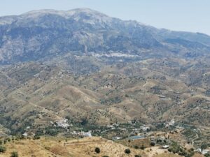 La Maroma, The Sierra de Tajeda Mountains, Canillas de Aceituno and the valley between as seen from Karma Guen