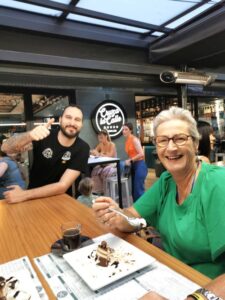 One of the waiters on our last visit to Cruza la Calle as we enjoyed coffee and desert