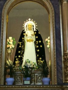 Statue of The Virgen De Los Dolores, Our Lady of Sorrows in the Church of San Antonio
