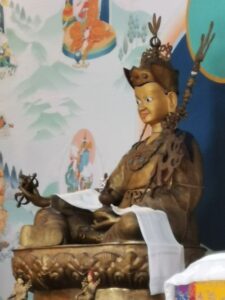 The Guru Rinpoche statue in the gompa at Karma Guen