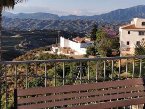 The view across to The Lions Gate of Ventes de Zafarraya from the terrace in Iznate