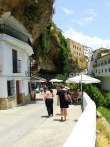 A cave house street in Setenil de las Bodegas