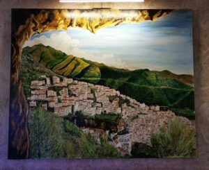 A painting on the wall of the restaurant El Tunel in Ojén