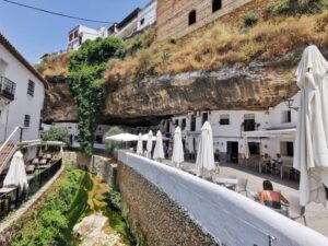 Cave houses and restaurants and Rio Trejo River Setenil de las Bodegas