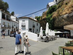 Entering the area of the cave houses, restaurants and shops