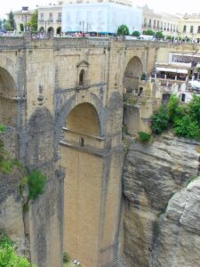 The Puente Nuevo Bridge towards Plaza España from Mirador de Aldehuela