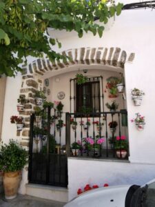 A front porch in the while village of Grazalema
