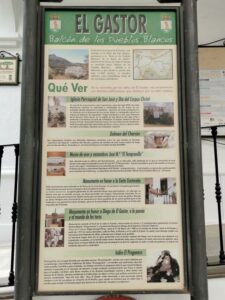 A signboard outside the museum in El Gastor